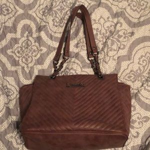 Maroon/purple leather material purse